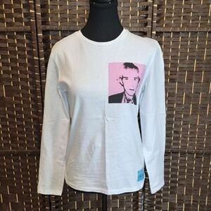 Calvin Klein Jeans White Shirt with Pink Graphic